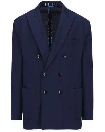 Etro Double-breasted Buttoned Blazer - Blue