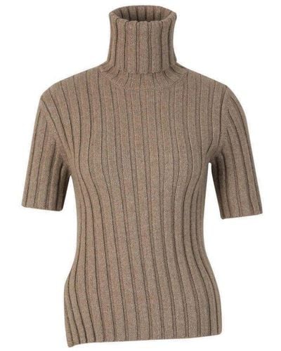 The Row Depinal Ribbed-knit Turtleneck Sweater - Grey