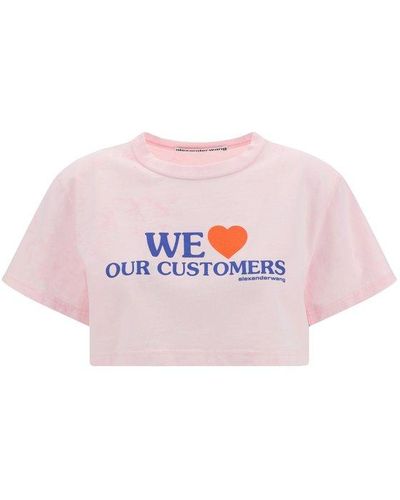 Alexander Wang We Love Our Customers Cropped T-shirt - Pink