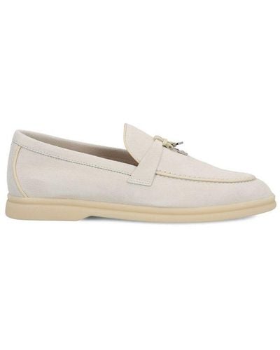 Loro Piana Slip-on Flat Shoes - White