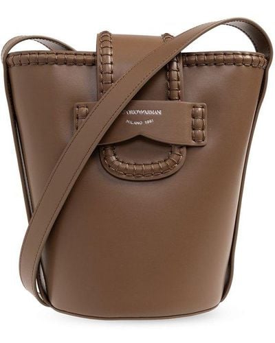 Emporio Armani Shoulder Bag With Logo, - Brown