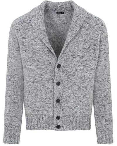 Zegna Cashmere Buttoned Cardigan - Grey
