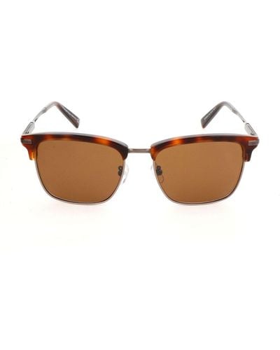 Zegna Square Frame Sunglasses - Brown
