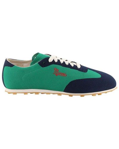 Marni Logo Embroidered Lace-up Sneakers - Green