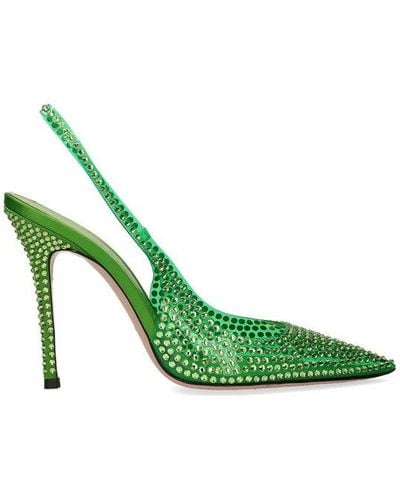 Gedebe Stella Slingback Pointed Toe Court Shoes - Green