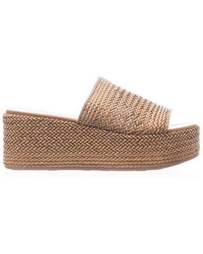 Casadei Slip-on Wedge Sandals - Brown