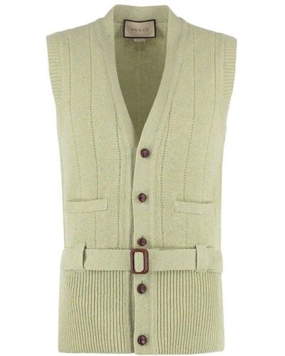 Gucci Knitted Wool Vest - Green