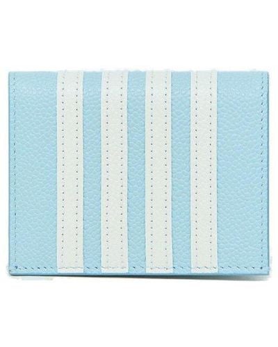 Thom Browne 4-bar Tripe Embellished Cardholder - Blue
