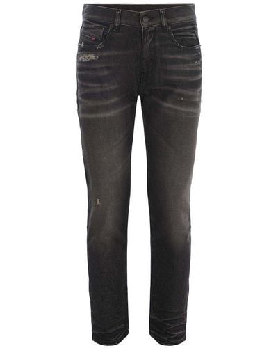 DIESEL 2019 D Strukt L 32 Distressed Slim Fit Jeans - Grey