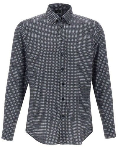 Etro Long-sleeved Button-up Shirt - Blue