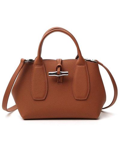 Longchamp Roseau Small Top Handle Bag - Brown