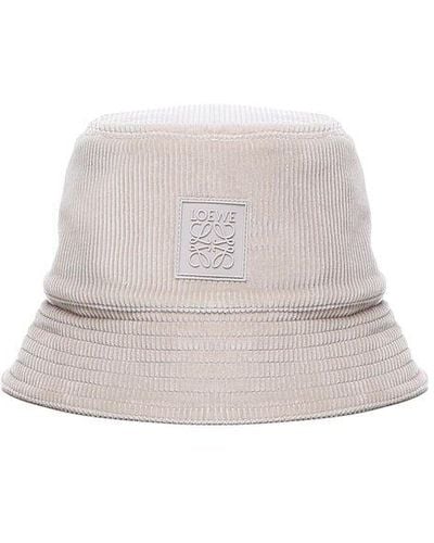 Loewe Logo-patch Corduroy Bucket Hat - White