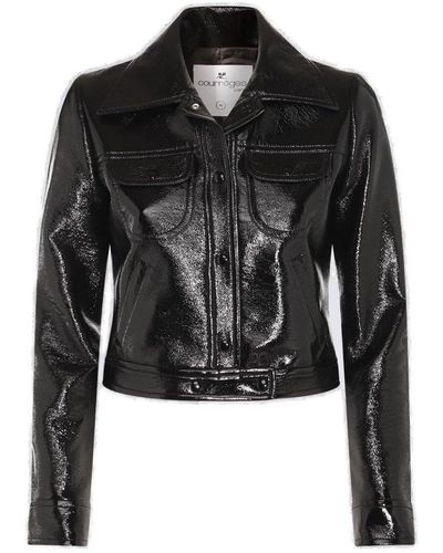 Courreges Black Vynil Workwear Jacket