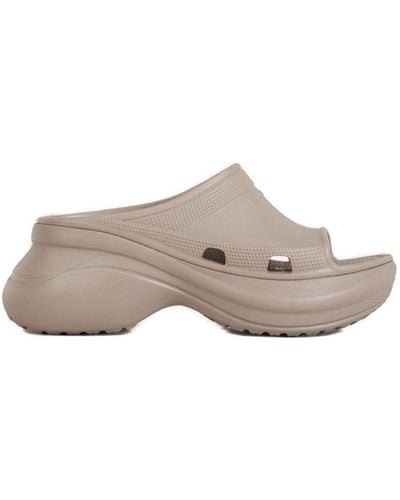 Balenciaga X Crocstm Platform Sandals - Natural