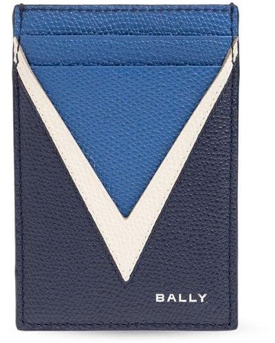 Bally Card Case With Logo, - Blue
