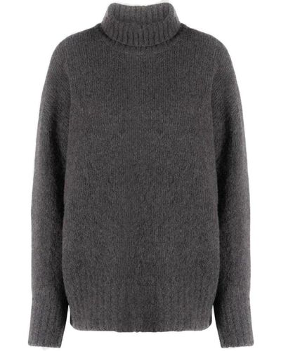 Societe Anonyme Mélange Roll-neck Knitted Jumper - Grey