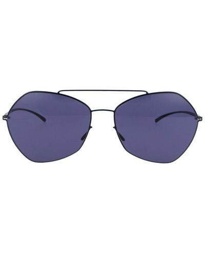 Mykita X Maison Margiela Square Frame Sunglasses - Blue