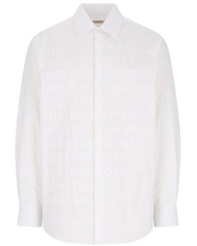 Valentino Buttoned Straight Hem Shirt - White