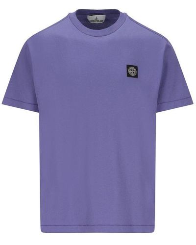 Stone Island Logo Patch T-shirt - Purple