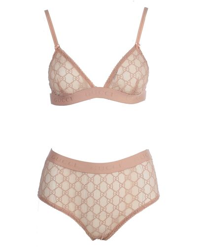 Gucci GG Embroidered Lingerie Set - Pink