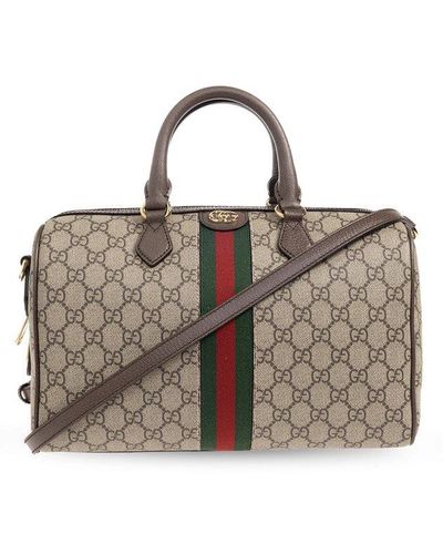 Gucci Ophidia GG Medium Canvas Tote Bag - Brown
