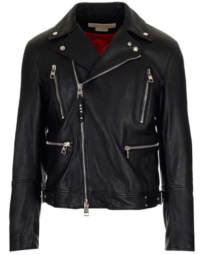 Alexander McQueen Zip-up Biker Jacket - Black