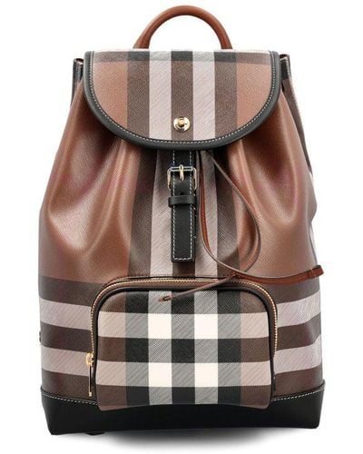 Burberry Vintage Check-pattern Buckle Fastened Backpack - Multicolour