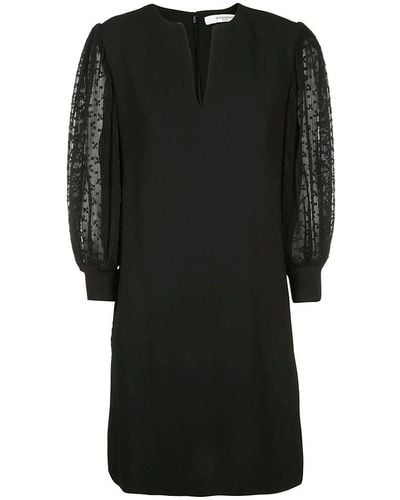 Givenchy Lace Sleeves Shift Dress - Black