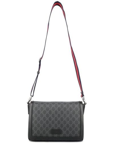 Gucci Monogram-pattern Coated-canvas Cross-body Bag - Black