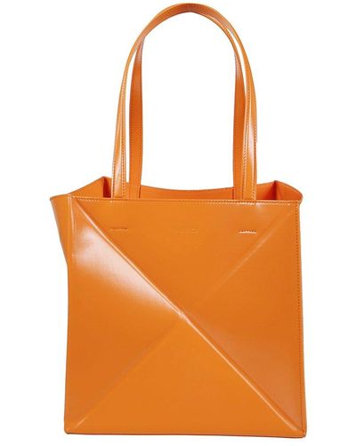 Nanushka Logo Embossed Folded Tote Bag - Orange