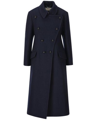 Chloé Double-breasted Long Coat - Blue