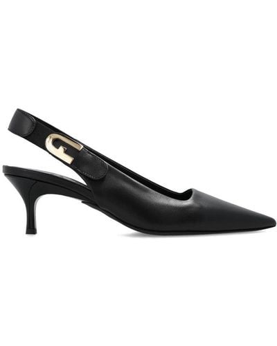 Furla Pointed Toe Slingback Court Shoes - Black