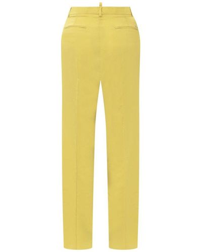 DSquared² High-waisted Wide Leg Tailored Pants - Yellow