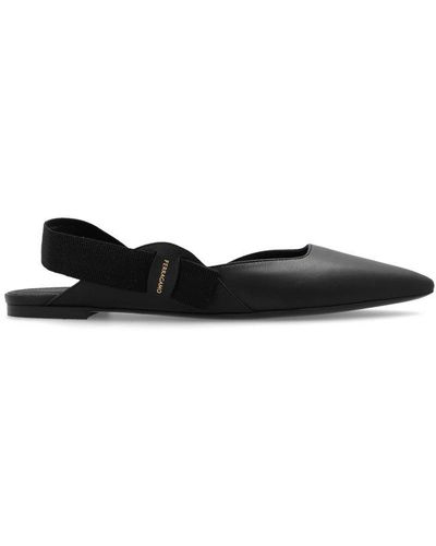 Ferragamo Vara Bow-detailed Pointed Toe Ballerinas - Black
