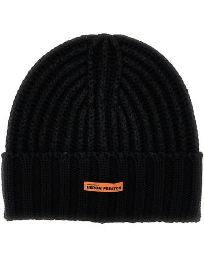 Heron Preston Logo Patch Cap Hats - Black