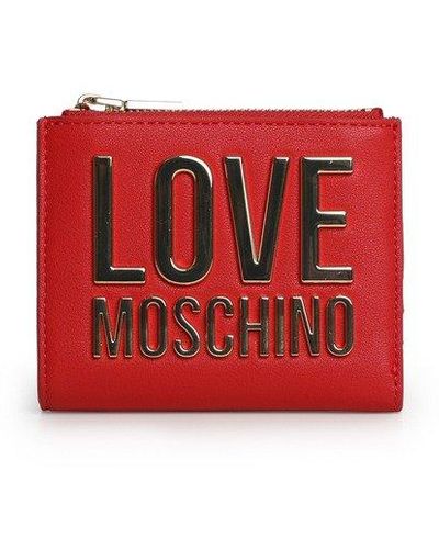 Love Moschino Logo Plaque Bi-fold Wallet - Red