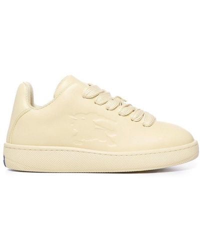 Burberry Box Logo Emboosed Low-top Trainers - Natural