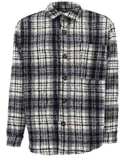 Fucking Awesome Heavy Flannel Checked Overshirt - Gray