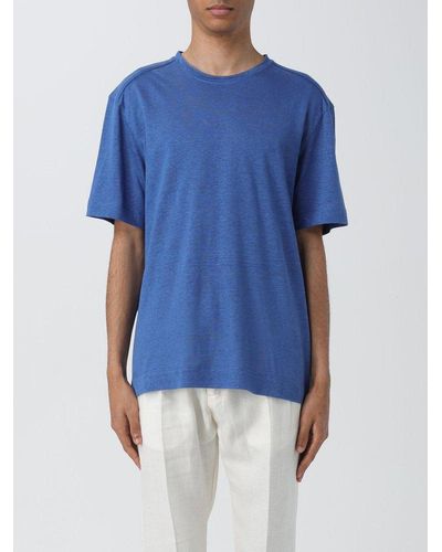 Zegna Short Sleeved Crewneck T-shirt - Blue