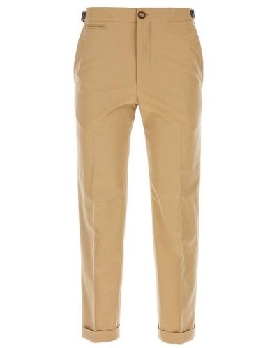 Alexander McQueen Mid-rise Cropped Chinos - Natural