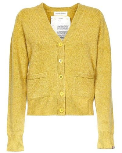 Extreme Cashmere V-neck Knit Cardigan - Yellow