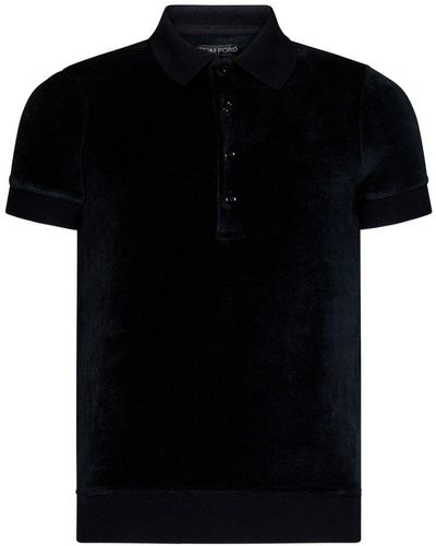 Tom Ford Velvet Polo Shirt - Black