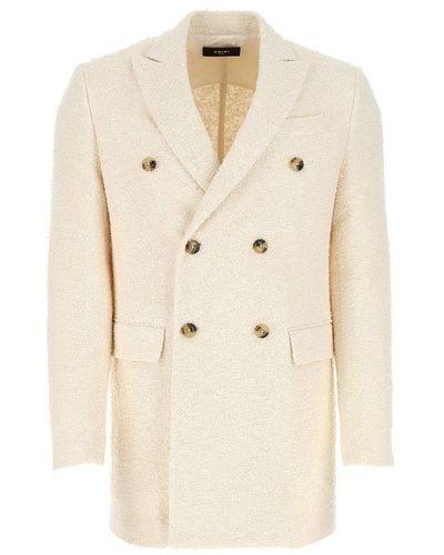 Amiri Double-breasted Buttoned Blazer Jacket - Natural