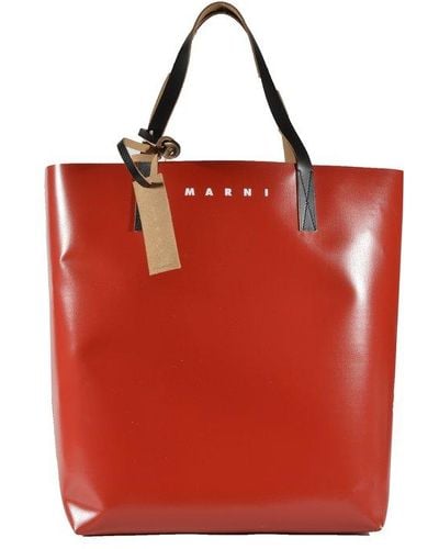 Marni Tribeca Two-tone Tote Bag - Red