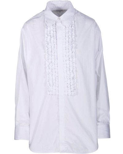 Bottega Veneta Ruffled Detail Shirt - White
