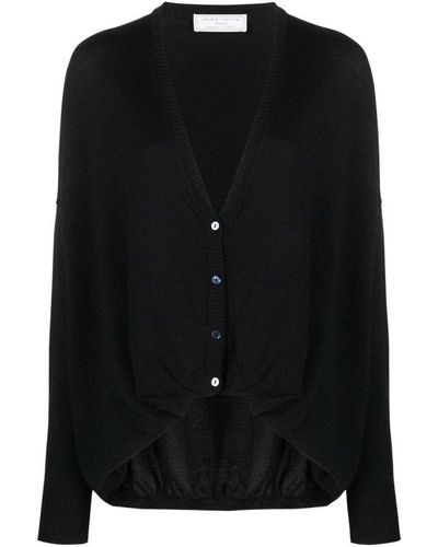 Societe Anonyme Ruffled Hem Cardigan - Black