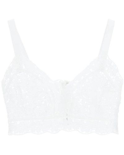 Dolce & Gabbana Lace Sleeveless Cropped Top - White