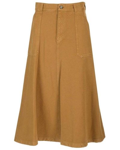 A.P.C. Laurie A-line Midi Denim Skirt - Natural