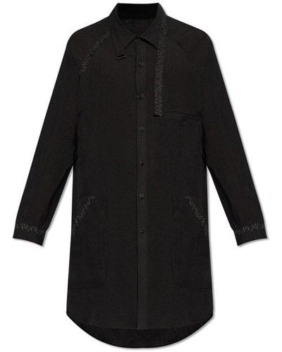 Yohji Yamamoto Long Linen Shirt, - Black