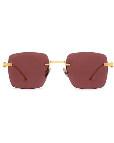 Cartier Square Rimless Sunglasses - Metallic